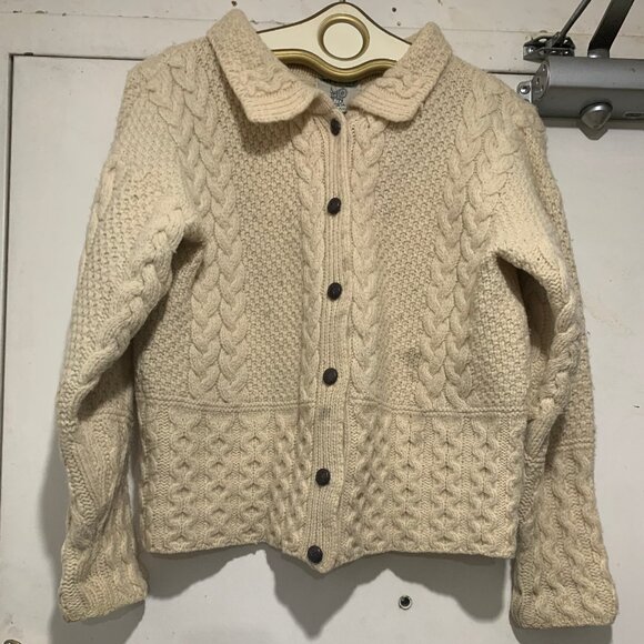 THE SWEATHER SHOP IRELAND VINTAGE KNITTED WOOL SWEATER CARDIGAN PATTERNS SIZE S - Picture 3 of 11